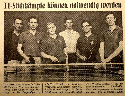 Mannschaftsfoto der 1. Herrenmannschaft 1967